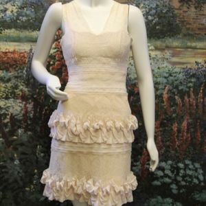 $398 BCBG Max Azria "Aglaia" Lace dress vanilla 4